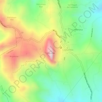Cojitambo topographic map, elevation, terrain