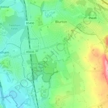 Newstead topographic map, elevation, terrain