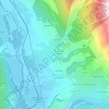 Les Hodouls topographic map, elevation, terrain