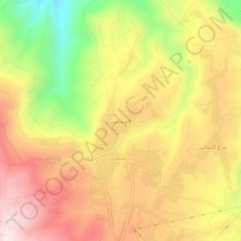 Subeihi topographic map, elevation, terrain