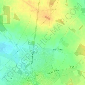 La Terre du Noyer topographic map, elevation, terrain