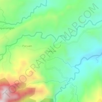 Owacan topographic map, elevation, terrain