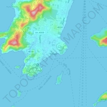 Rawai topographic map, elevation, terrain