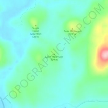 Loon Mountain topographic map, elevation, terrain