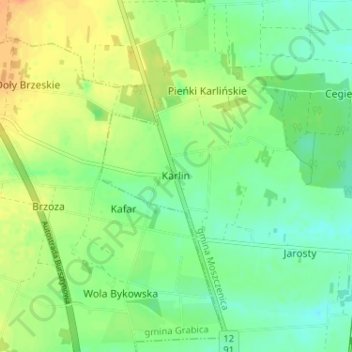 Karlin topographic map, elevation, terrain