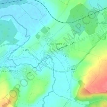 Les Vosges topographic map, elevation, terrain