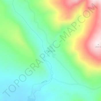 Oğuzyolu topographic map, elevation, terrain