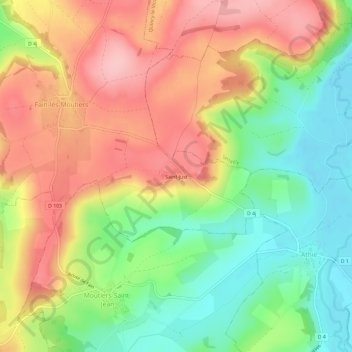 Saint-Just topographic map, elevation, terrain