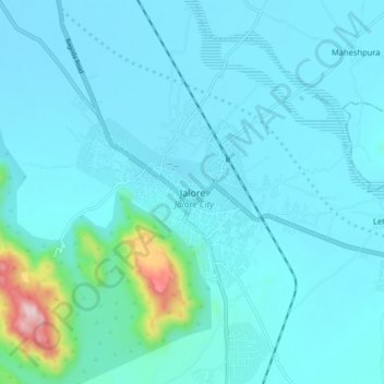 Jalore topographic map, elevation, terrain