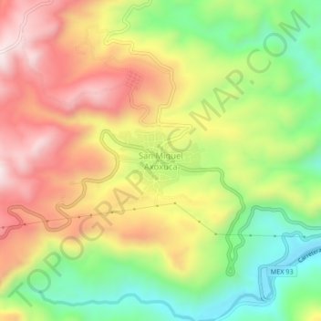 San Miguel Axoxuca topographic map, elevation, terrain
