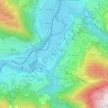Plankenau topographic map, elevation, terrain