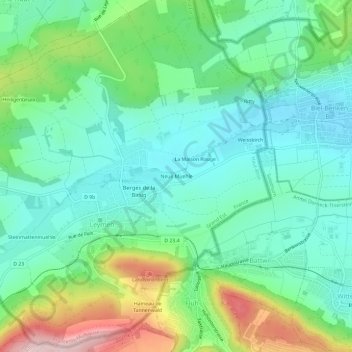 Neue Muehle topographic map, elevation, terrain