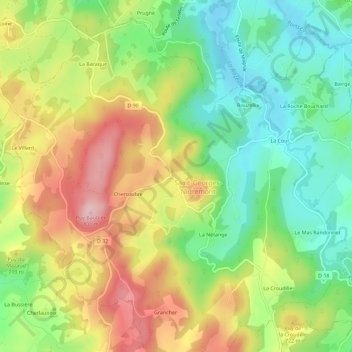 La Clidelle topographic map, elevation, terrain