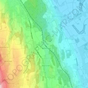 Benzenschwil topographic map, elevation, terrain