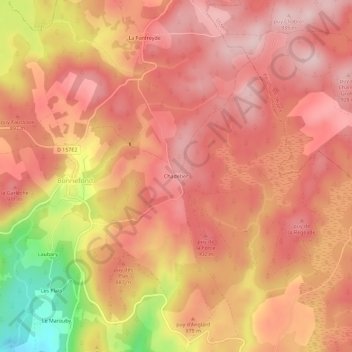 Chadebec topographic map, elevation, terrain