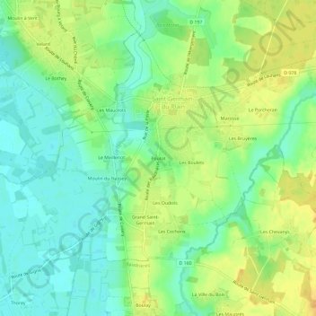 Poutot topographic map, elevation, terrain