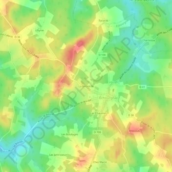 La Bernarde topographic map, elevation, terrain