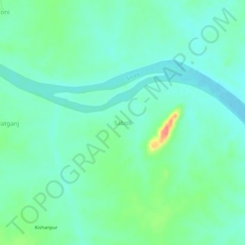 Saboli topographic map, elevation, terrain