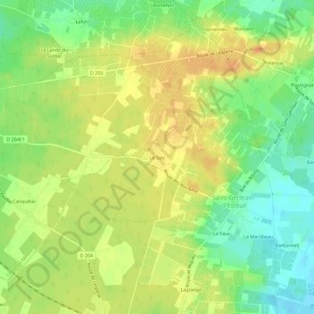 Le Gay topographic map, elevation, terrain