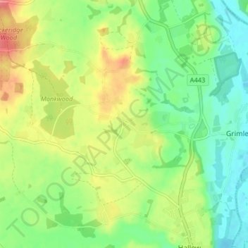 Sinton Green topographic map, elevation, terrain