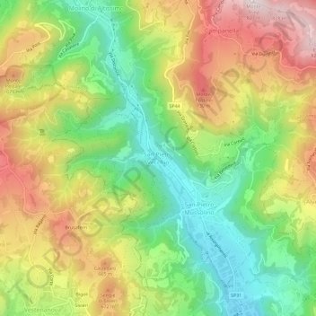 San Pietro Vecchio topographic map, elevation, terrain