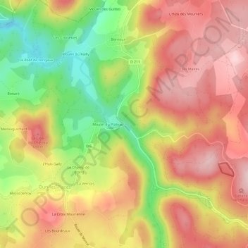 Le Montal topographic map, elevation, terrain