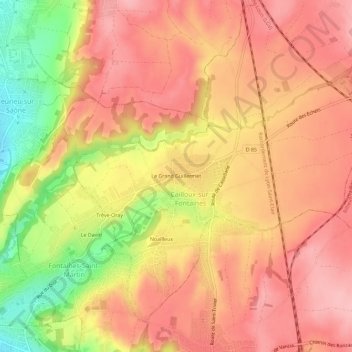 Le Grand Guillermet topographic map, elevation, terrain