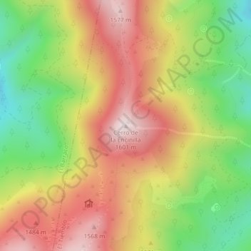 Cerro de la Encinilla topographic map, elevation, terrain