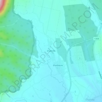 Ban Hua Thung topographic map, elevation, terrain