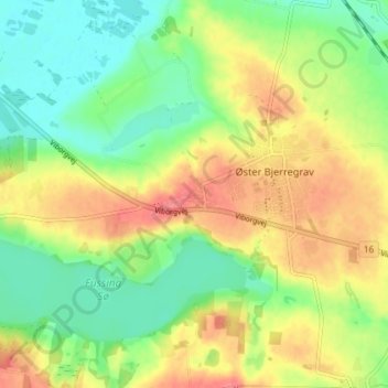 Over Fussing topographic map, elevation, terrain