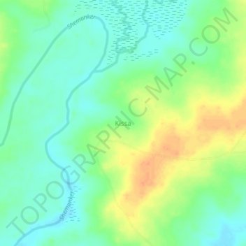 Kissa topographic map, elevation, terrain
