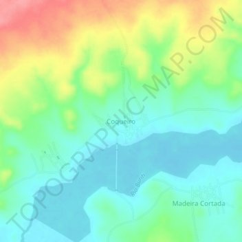 Coqueiro topographic map, elevation, terrain