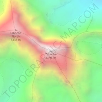 Taboche topographic map, elevation, terrain