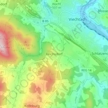 Reichsdorf topographic map, elevation, terrain