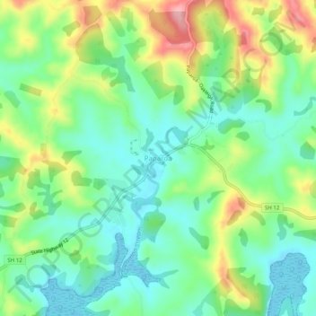 Paparoa topographic map, elevation, terrain