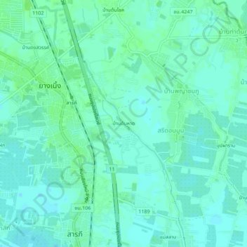 Ban Don Hat topographic map, elevation, terrain