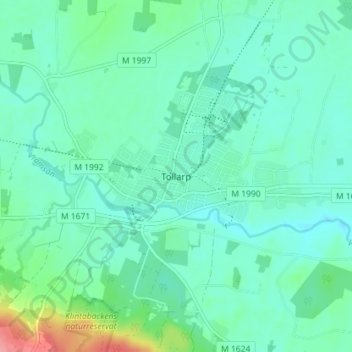 Tollarp topographic map, elevation, terrain