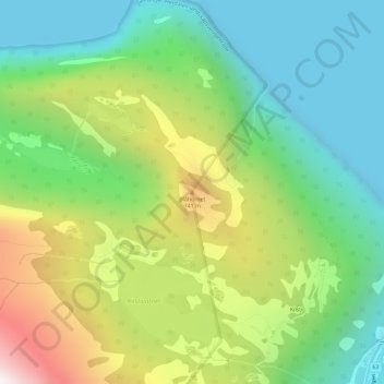 Blåhornet topographic map, elevation, terrain