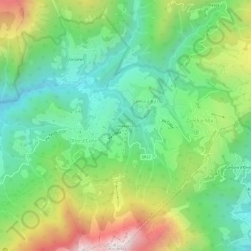 Mincucco topographic map, elevation, terrain