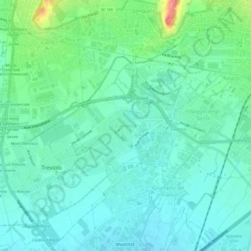 Curnasco topographic map, elevation, terrain