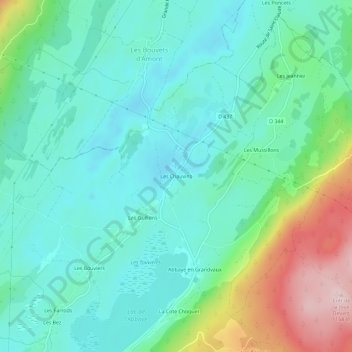 Les Chauvins topographic map, elevation, terrain