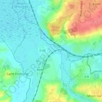 Les Andrieux topographic map, elevation, terrain