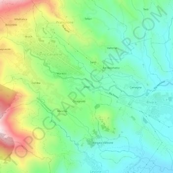 Crosi topographic map, elevation, terrain