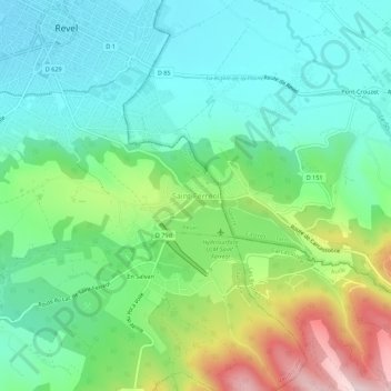 Saint-Ferréol topographic map, elevation, terrain