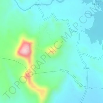 Songad Fort topographic map, elevation, terrain