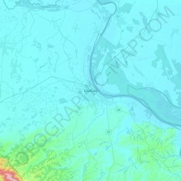 Šabac topographic map, elevation, terrain