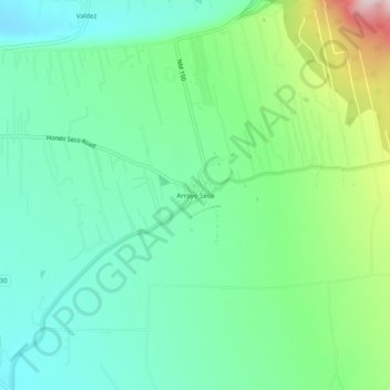 Arroyo Seco topographic map, elevation, terrain