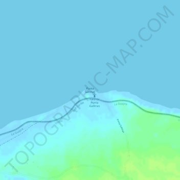 Punta Gallinas topographic map, elevation, terrain