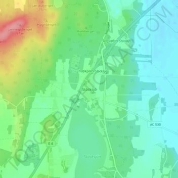 Stöcksjö topographic map, elevation, terrain