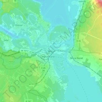 Mora topographic map, elevation, terrain